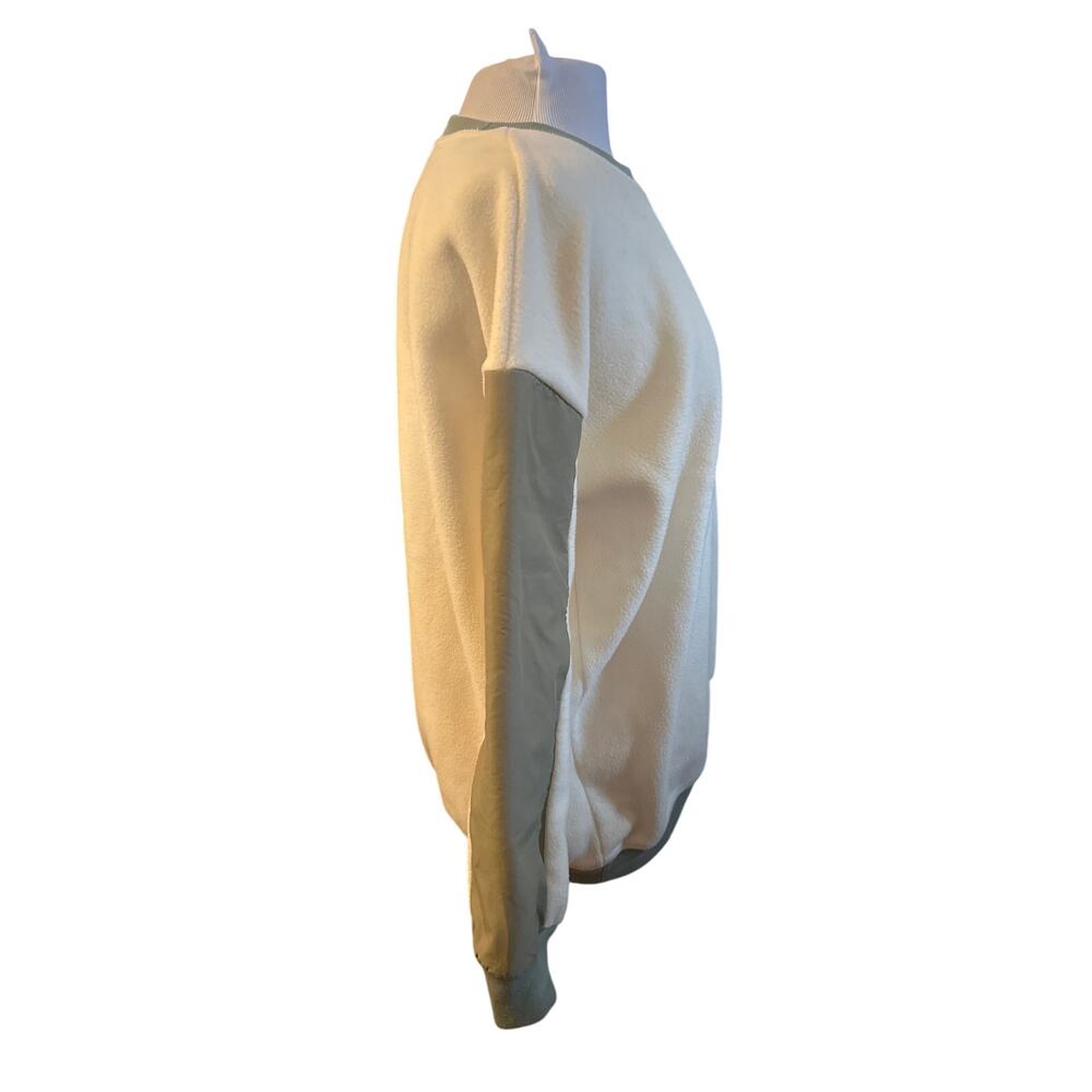 XS Madewell NC672 MWL Betterfleece Colorblock Crewneck Sweatshirt Antique Cream - Picture 5 of 6